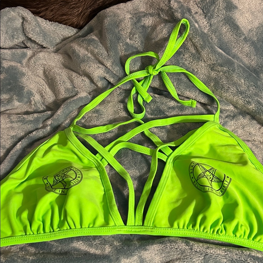 Blackcraft Cult Neon Green Bikini Top size XL